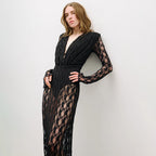 Autumn Winter French Lace Long Sleeve Lining Dress Women Clothing Dress Sexy Evening Dress Christmas