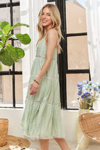 ADORA Gingham Detail Washed Dress