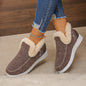 Round Toe Fleece-Lined Ankle Boots