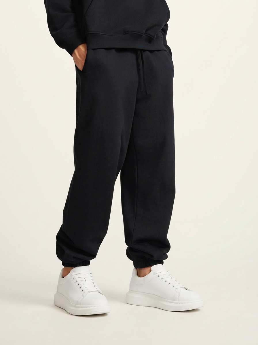Apollo Heavyweight Cotton Black Sweatpants