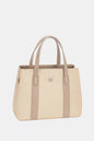 David Jones Canvas Handbag with Leather Trim