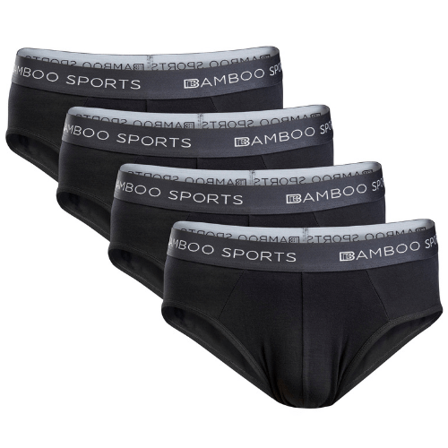 Men's Bamboo Rayon No Fly Briefs Available in all sizes & 3 Colors - 4 Pack