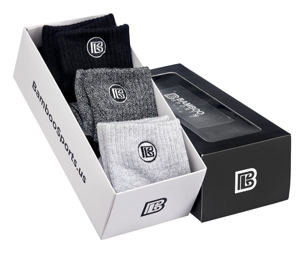 Premium Bamboo Rayon Crew Socks - 3 Pair and 6 Pair Packs Available