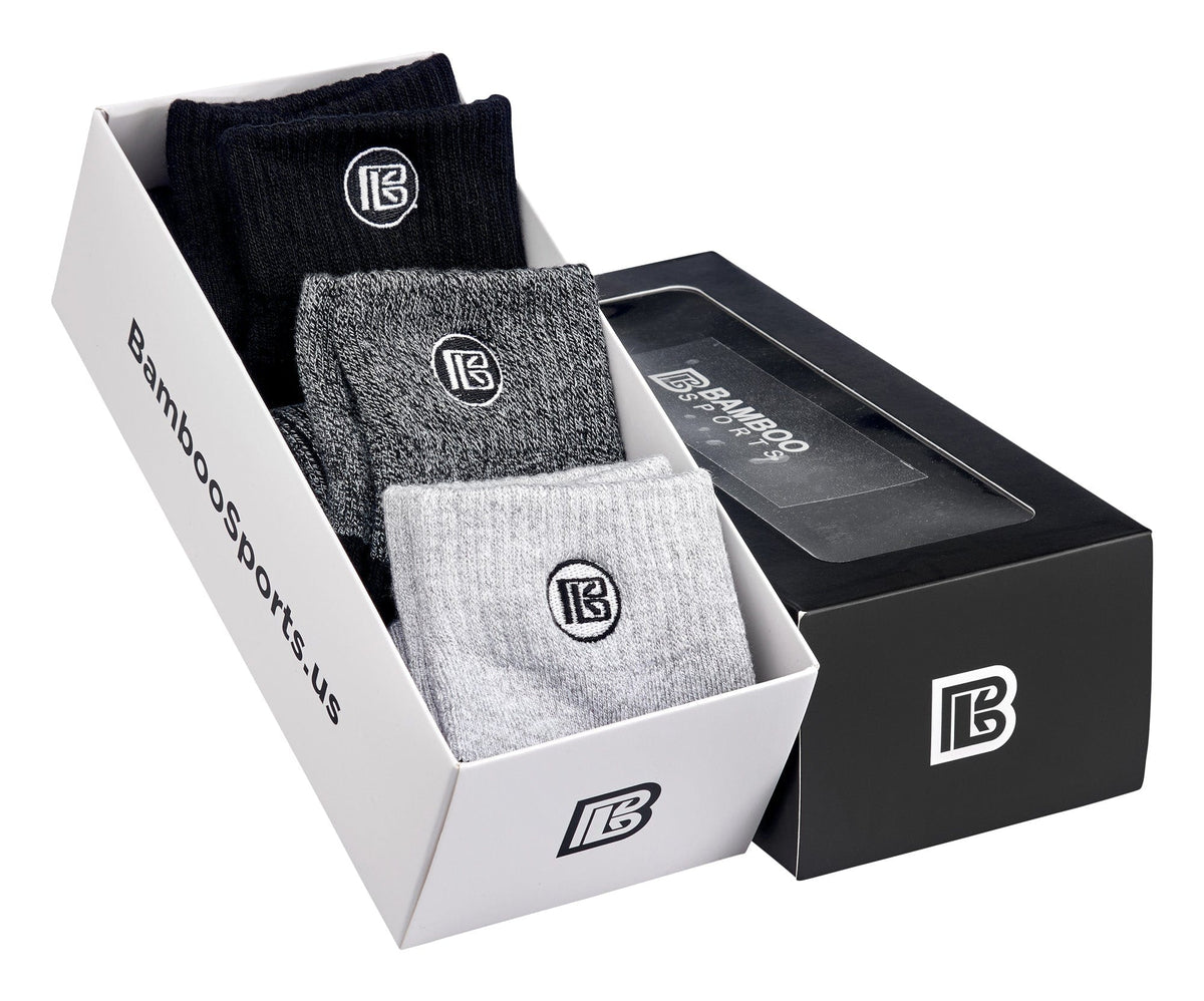 Premium Bamboo Rayon Crew Socks - 3 Pair and 6 Pair Packs Available