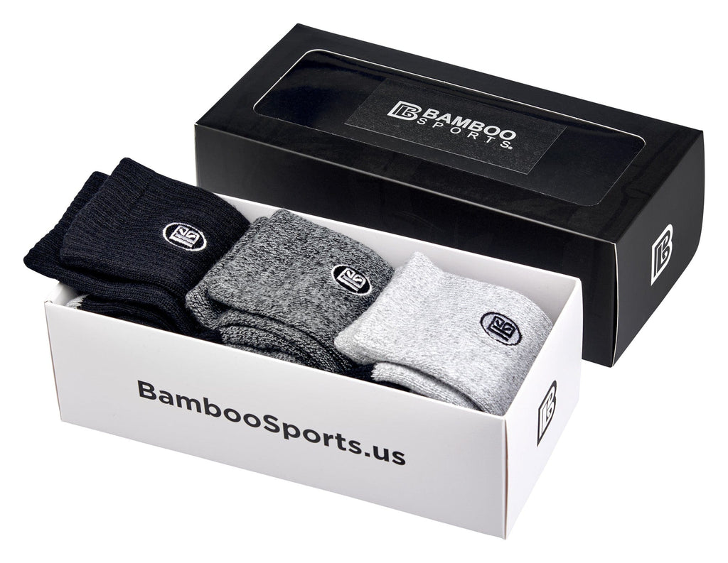 Premium Bamboo Rayon Crew Socks - 3 Pair and 6 Pair Packs Available