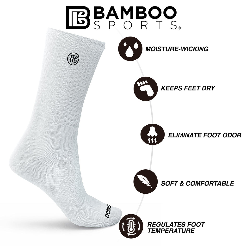 Premium Bamboo Rayon Crew Socks - 3 Pair and 6 Pair Packs Available