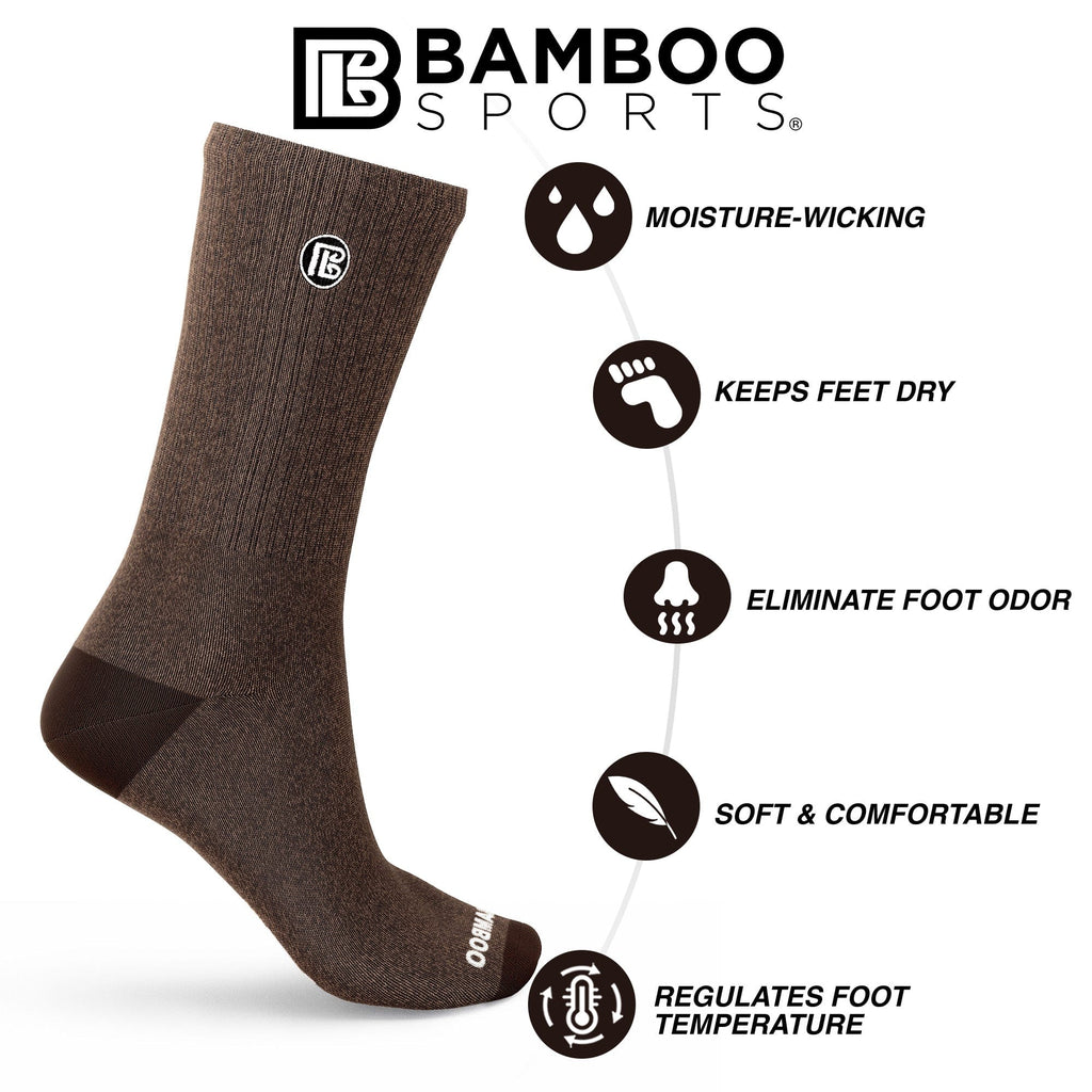 Premium Bamboo Rayon Crew Socks - 3 Pair and 6 Pair Packs Available