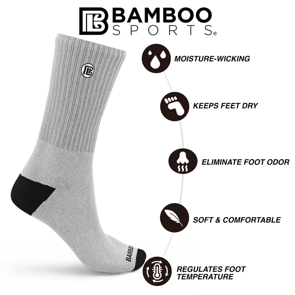 Premium Bamboo Rayon Crew Socks - 3 Pair and 6 Pair Packs Available