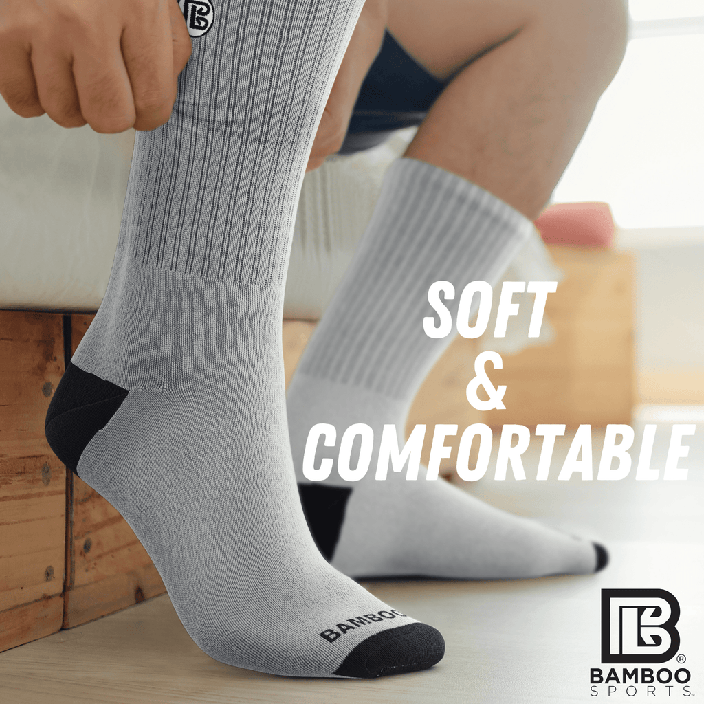 Premium Bamboo Rayon Crew Socks - 3 Pair and 6 Pair Packs Available