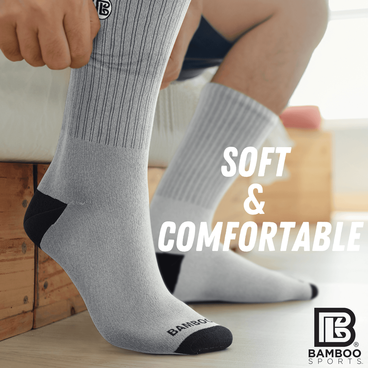 Premium Bamboo Rayon Crew Socks - 3 Pair and 6 Pair Packs Available