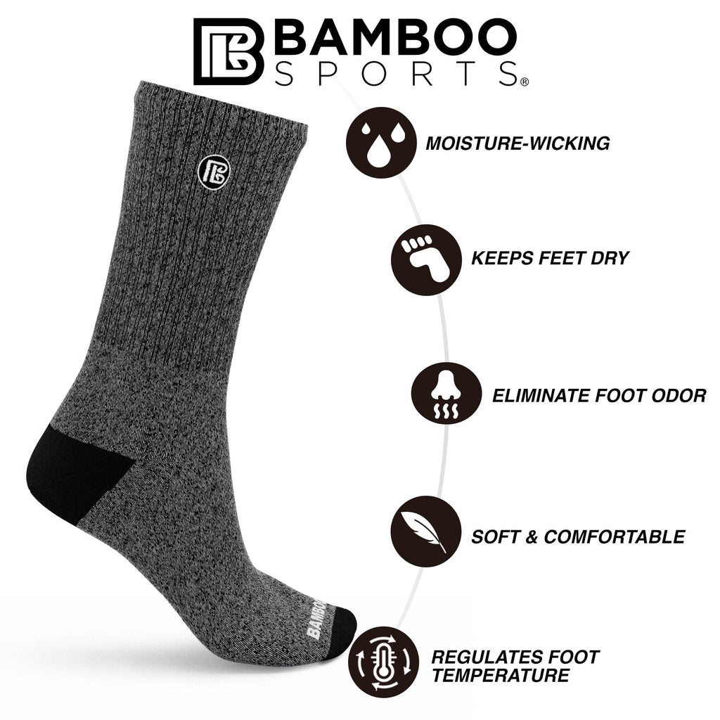 Premium Bamboo Rayon Crew Socks - 3 Pair and 6 Pair Packs Available
