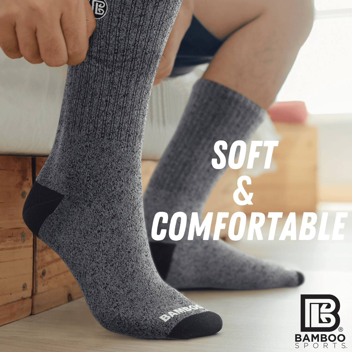 Premium Bamboo Rayon Crew Socks - 3 Pair and 6 Pair Packs Available
