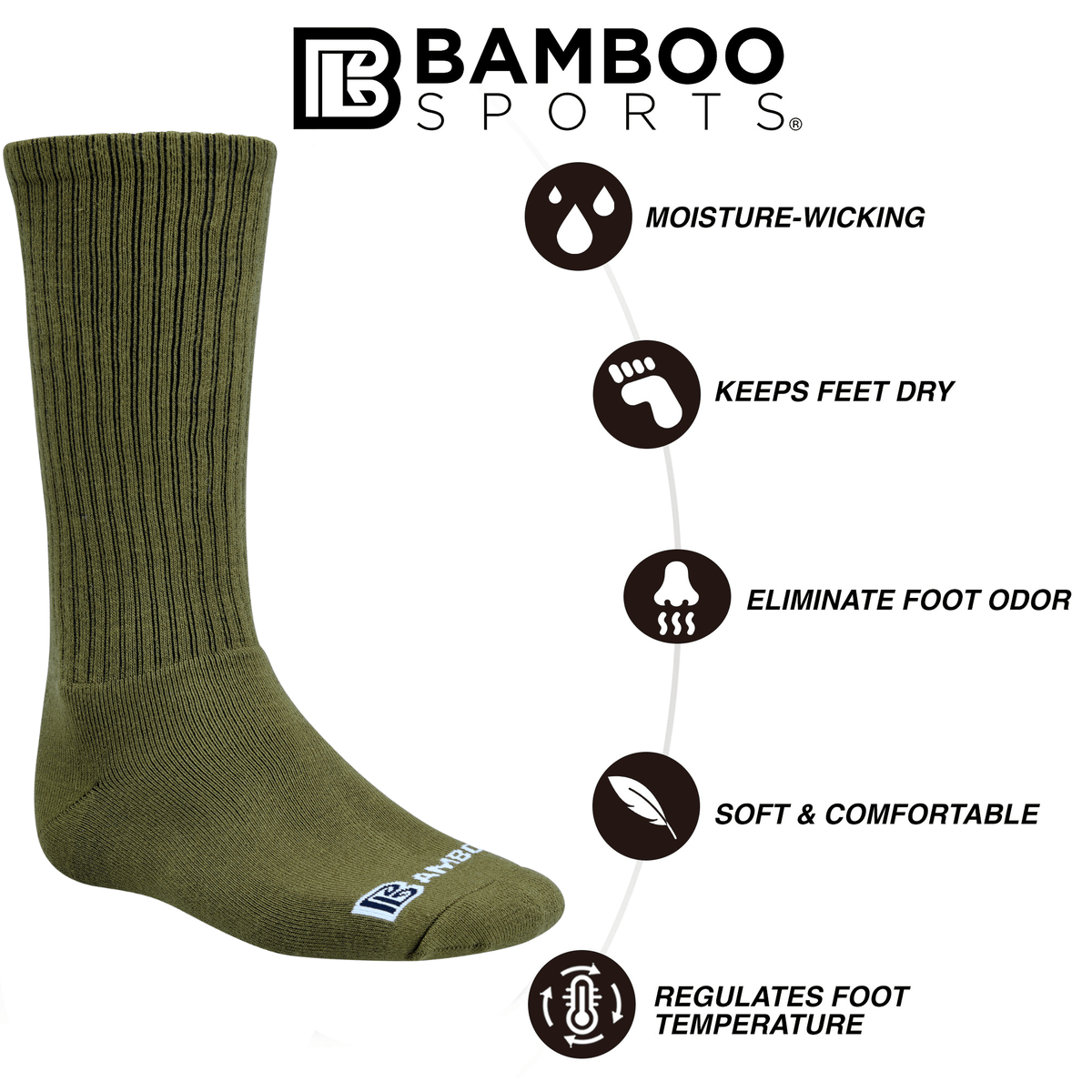 Military Knee high Premium Crew Socks - 2 Pack