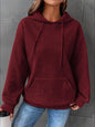 Full Size Textured Kangaroo Pocket Hoodie Plus Size