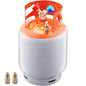 Refrigerant Recovery Tank, 30 LBS Capacity, 400 psi Portable Cylinder Tank with Y-Valve for Liquid/Vapor, High-sealing Recovery Can for R22/R134A/R410A, Orange+Gray