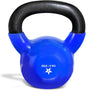 Kettlebell, 5-100 LB Vinyl Coated Cast Iron Strength Training Kettlebells for Home Gym Exercises, Fitness, Full Body Workout Equipment, Push Ups, and Grip Strength