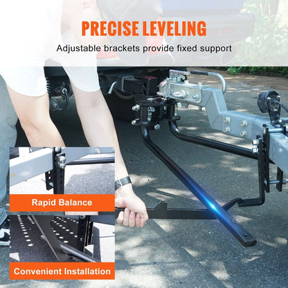 Weight Distribution Hitch, 1,000 lbs Weight Distributing Hitches Kit with Sway Control for Trailer, 2-In Solid Steel Shank, 2-5/16 in Alloy Steel Ball, Powder Coated Load Leveling Hitch, Black