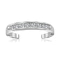 Sterling Silver Rhodium Finished Toe Ring with White Tone Cubic Zirconia Accents