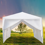 10'x20' Outdoor Party Tent with 6 Removable Sidewalls, Waterproof Canopy Patio Wedding Gazebo, White