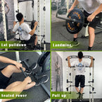 100lb Green Home Gym Set Multi-functional Power Cage, Home Adjustable Pullup Squat Rack 1000Lbs Capacity Comprehensive Fitness Barbell Rack