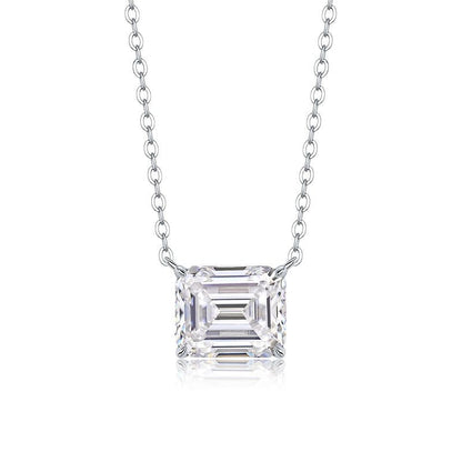 Mirage in the Mirror - A fashionable and trendy jewelry necklace pendant set with octagonal 9*11 Moissanite S925 sterling silver and platinum-plated diamond