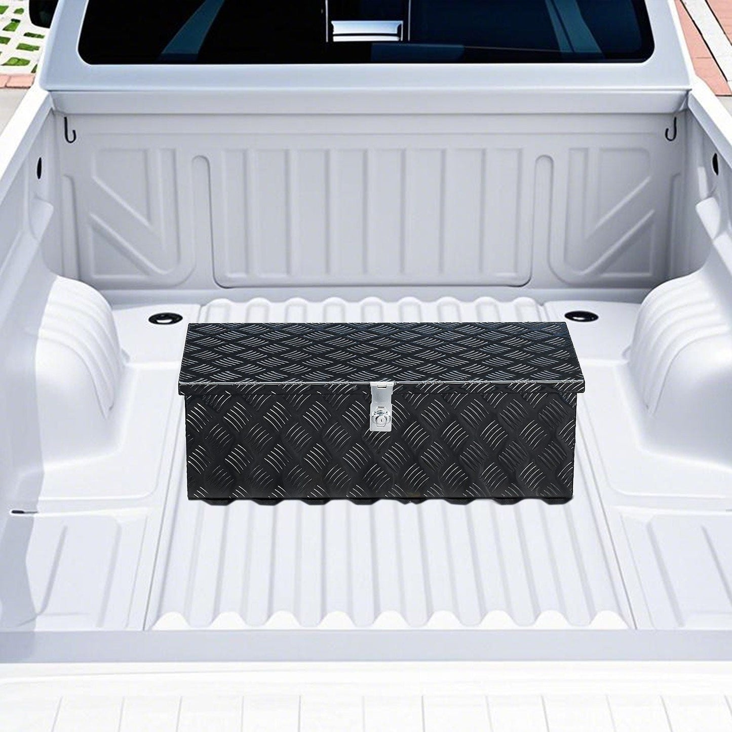 30"x13"x9.6" Heavy Duty Aluminum Truck Bed Tool Box for Pickup RV Black