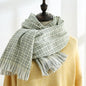 Manufacturers wholesale new style autumn and winter cashmere classic solid color tassels simple lines plaid scarf shawl women