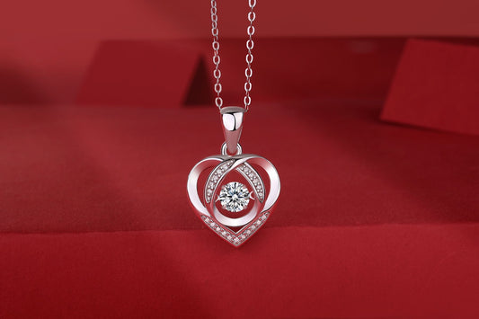 With you in my Heart - A fashionable and trendy jewelry necklace pendant set with 0.5-carat Moissanite S925 sterling silver