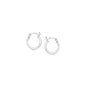 Sterling Silver Rhodium Plated Thin and Small Polished Hoop Earrings (2x10mm)