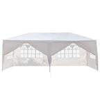 10'x20' Outdoor Party Tent with 6 Removable Sidewalls, Waterproof Canopy Patio Wedding Gazebo, White