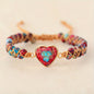 Hot Selling Bracelet Cross-border Goods Source Red Imperial Stone Bracelet Peach Heart Love Hand String Braided Bracelet