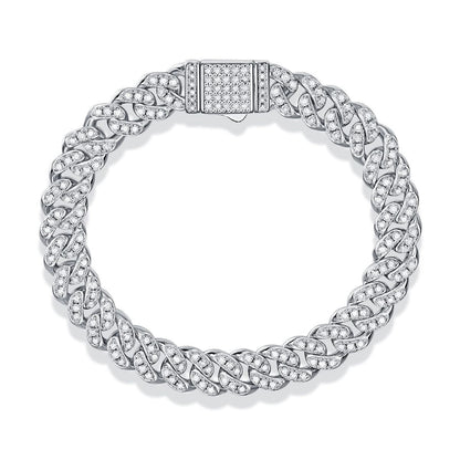 Light of Faith - A fashionable jewelry bracelet and bracelet for men, set with Moissanite S925 sterling silver and Platinum-plated diamond