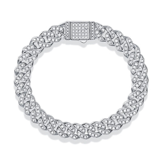 Light of Faith - A fashionable jewelry bracelet and bracelet for men, set with Moissanite S925 sterling silver and Platinum-plated diamond