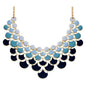 Jane Stone Fashion Statement Collar Necklace Vintage Openwork Bib Costume Jewelry