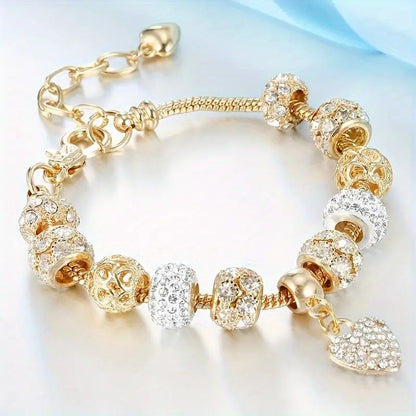 DIY bead bracelet, multi-element stainless steel copper alloy rhinestone fashion accessory