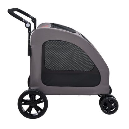 Pet Stroller - 4-Wheels Dog Stroller Carrier 160lbs Weight Capacity Portable