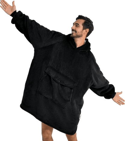 Krifey Wearable Blanket Hoodie, Oversized Sherpa Hooded as Birthday Gifts Christmas Gifts for Mom Women Girlfriend Men, Cozy Sweatshirt with Giant Pocket