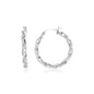 Sterling Silver Round Twisted Hoop Earrings(3x20mm)
