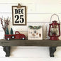 Christmas Decor Red Truck Christmas Wooden Box Signs Buffalo Plaid Christmas Decorations Christmas Decor for Home Office Bedroom Fireplace Car Tiered Tray Decor Christmas Gifts for Women 5x5