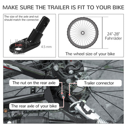 Pet Stroller - 2-in-1 Large Dog Bike Trailer & Stroller Combo with Safety Hitch Quick-release Wheels Foot Support Pet Bicycle Cart