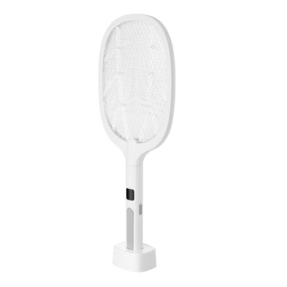 VEVOR Electric Fly Swatter, Zapper Racket with 3 Layers Mesh & Digital Screen Display, Dual Modes Fly Killer with 1500mAh Battery Rechargeable for Home, Bedroom, Kitchen and Patio, White