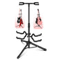 Guitar Stand Adjustable Double Guitars Stands Floor w Neck Holder Universal Supports for Acoustic Electric Classic Bass Instrument Folding Portable Black - GSH 2N1