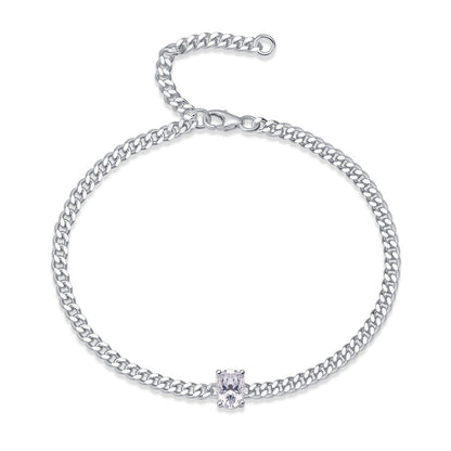Breakthrough - A fashionable jewelry bracelet set with Moissanite S925 sterling silver and platinum-plated diamonds, a luxurious silver accessory