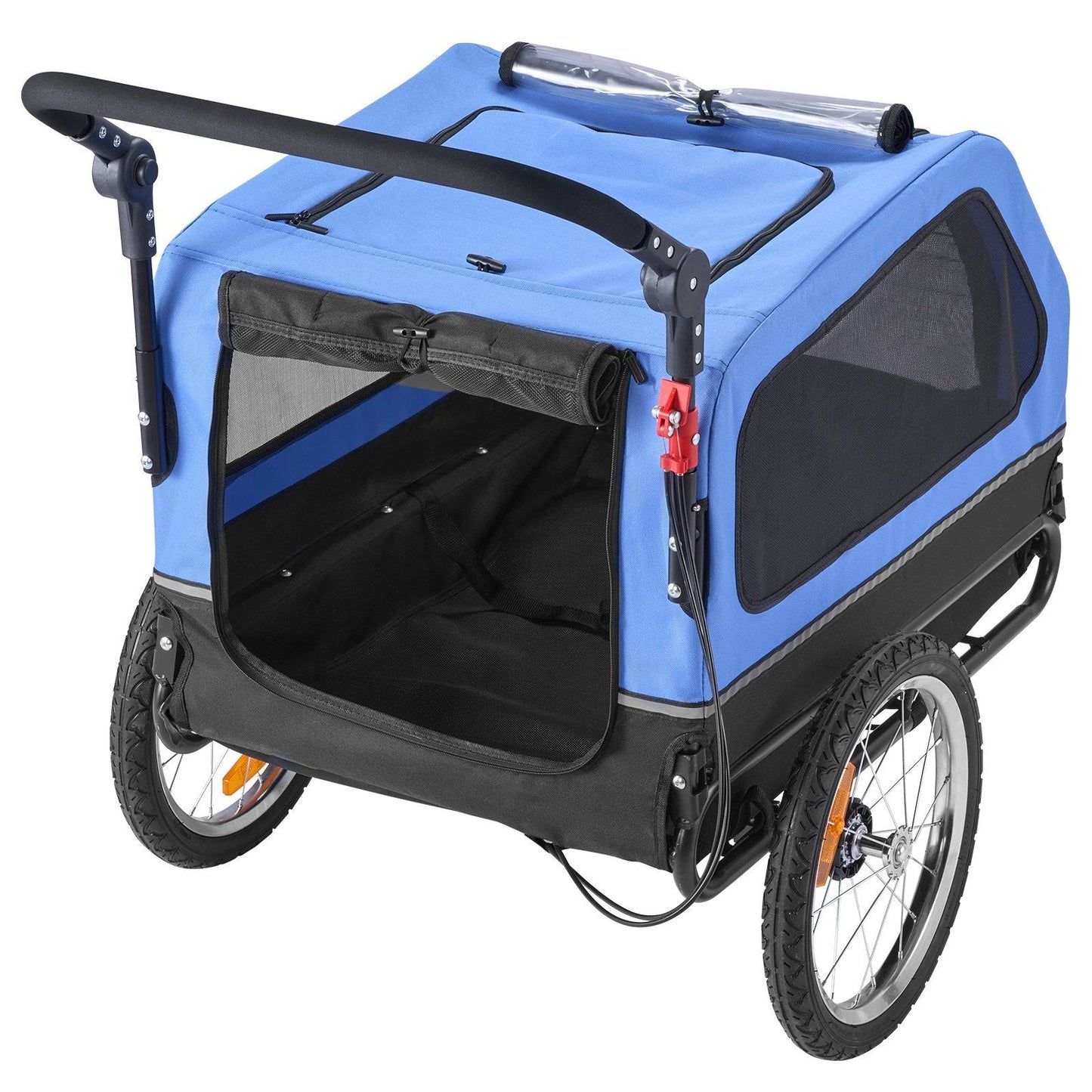 Dog Bike Trailer, Supports up to 88 lbs, 2-in-1 Pet Stroller Cart Bicycle Carrier for Small & Large Dogs, Easy Folding Frame with Quick Release Wheel, Universal Bicycle Coupler, Internal Leash