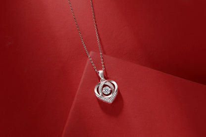 With you in my Heart - A fashionable and trendy jewelry necklace pendant set with 0.5-carat Moissanite S925 sterling silver