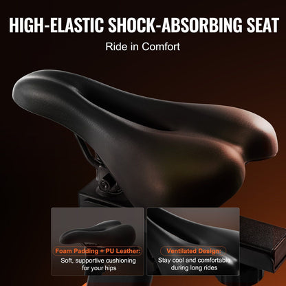 Exercise Bike, Adjustable Magnetic Resistance Stationary Bike, Indoor Cycling Bike for Home Cardio, Workout Bike with Silent Belt Drive, Comfortable Seat Cushion, LCD Monitor, and Heavy Flywheel