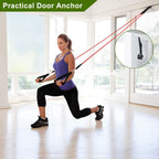 11Pcs Resistance Bands Set Fitness Workout Tubes Exercise Tube Bands Up to 100lbs w/ Door Anchor Handles Ankle Straps for Physical Training Yoga Pilates