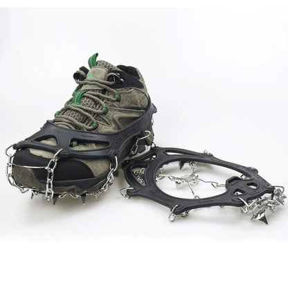 1 pair Outdoor ice claw anti slip shoe cover hiking shoe nail chain stainless steel anti slip snow climbing anti fall shoe nail chain