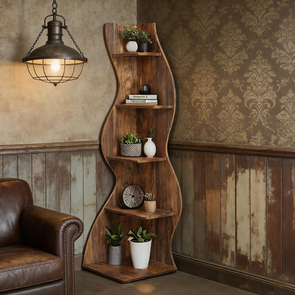 Modern Wall Corner Bookshelf Bookcase