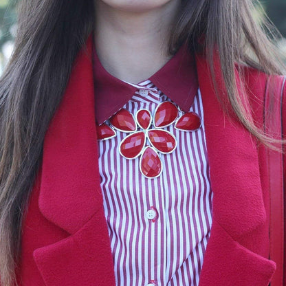Jane Stone Fashion Statement Collar Necklace Vintage Openwork Bib Costume Jewelry